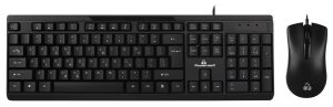 POWERTECH set ποντίκι & πληκτρολόγιο PT-1068, ενσύρματο, 1000DPI, μαύρο