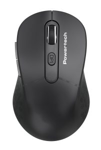 POWERTECH ασύρματο ποντίκι PT-1466, USB δέκτης, έως 1600DPI, μαύρο