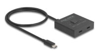 DELOCK USB-C switch 18911, 2 σε 1 bidirectional, 10Gbps, 8K, 100W, μαύρο