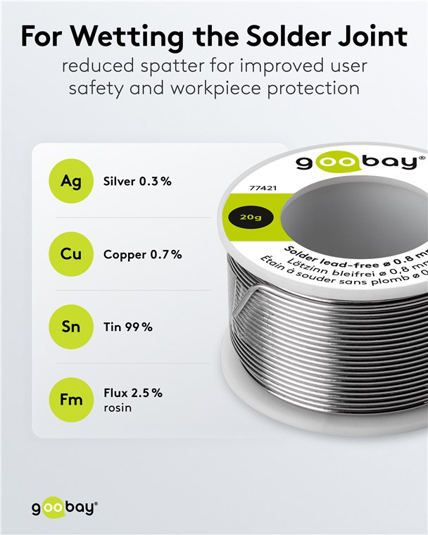 GOOBAY σύρμα συγκόλλησης 77421, Φ0.8mm, lead free, 20g - Image 4