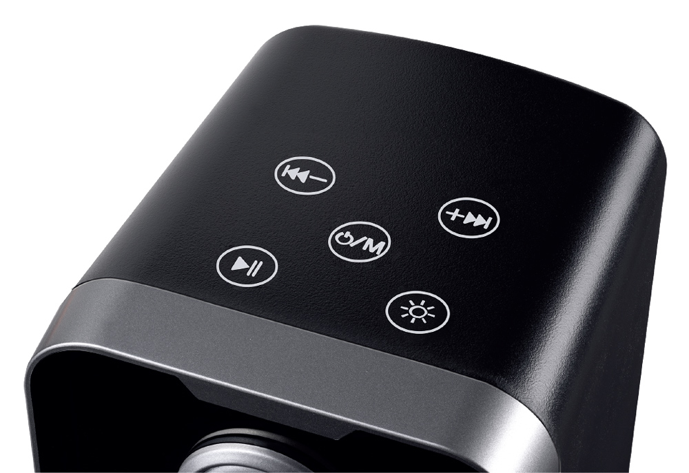 POWERTECH ηχεία PT-1575 με RGB φωτισμό, 2x 5W, Bluetooth & USB/USB-C, μαύρα - Image 2