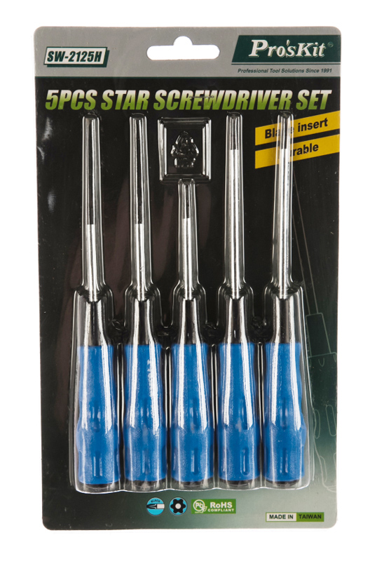 PROSKIT σετ κατσαβιδιών Torx SW-2125H, 5τμχ - Image 2