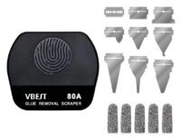 BEST εργαλείο αφαίρεσης κόλλας VBST-80B με 9x λεπίδες & 5x finger sleeves, για επισκευές κινητών